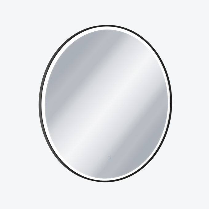 Corido lustro łazienkowe 100 cm okrągłe oświetlenie LED mata grzewcza, czarny mat