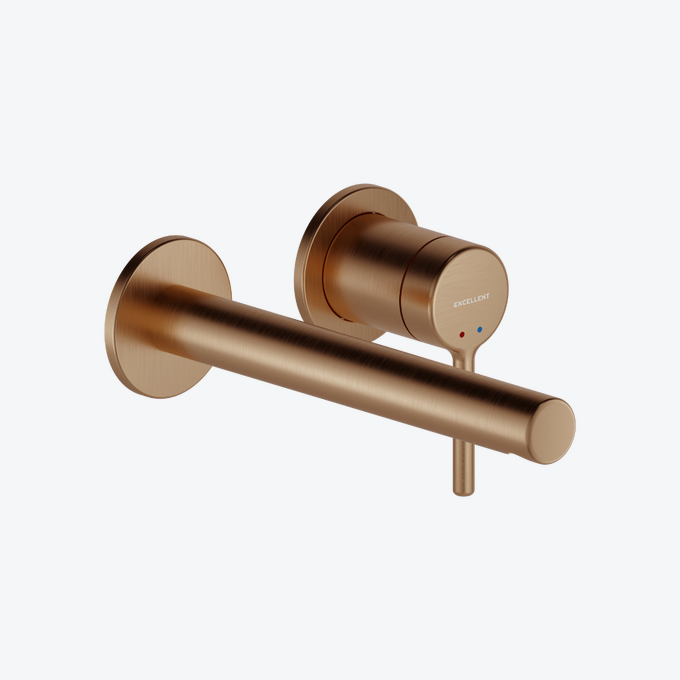 PI bateria umywalkowa podtynkowa komplet, miedziany szczotkowany