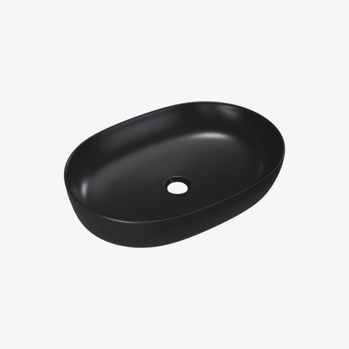 Jima umywalka nablatowa 61x41 cm owalna, czarny mat