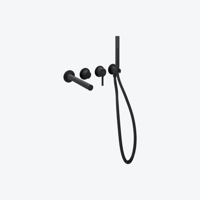 Pi Zestaw wannowo-prysznicowy podtynkowy, 2 funkcyjny, czarny mat