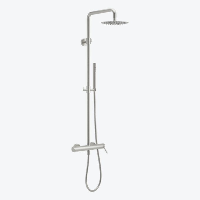 PI zestaw prysznicowy ścienny z deszczownicą 25 cm, nikiel szczotkowany