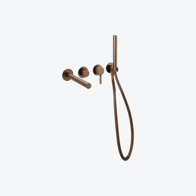 Pi Zestaw wannowo-prysznicowy podtynkowy, 2 funkcyjny, miedziany szczotkowany