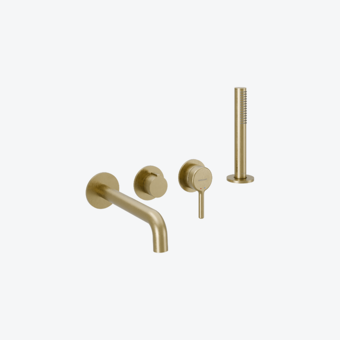 Delta Pi Zestaw prysznicowo-wannowy podtynkowy, 2 funkcyjny, Dry box, złoty szczotkowany