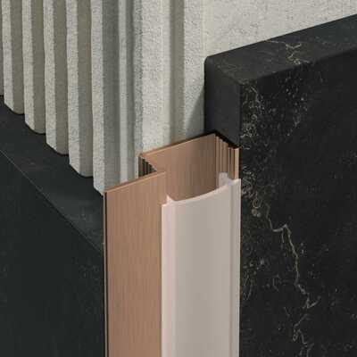 Profil PROFILED oświetleniowy z blendą z 1 skrzydełkiem, 25 mm, długość 250 cm, aluminiowy, anoda miedź szczotkowana, blenda mleczna