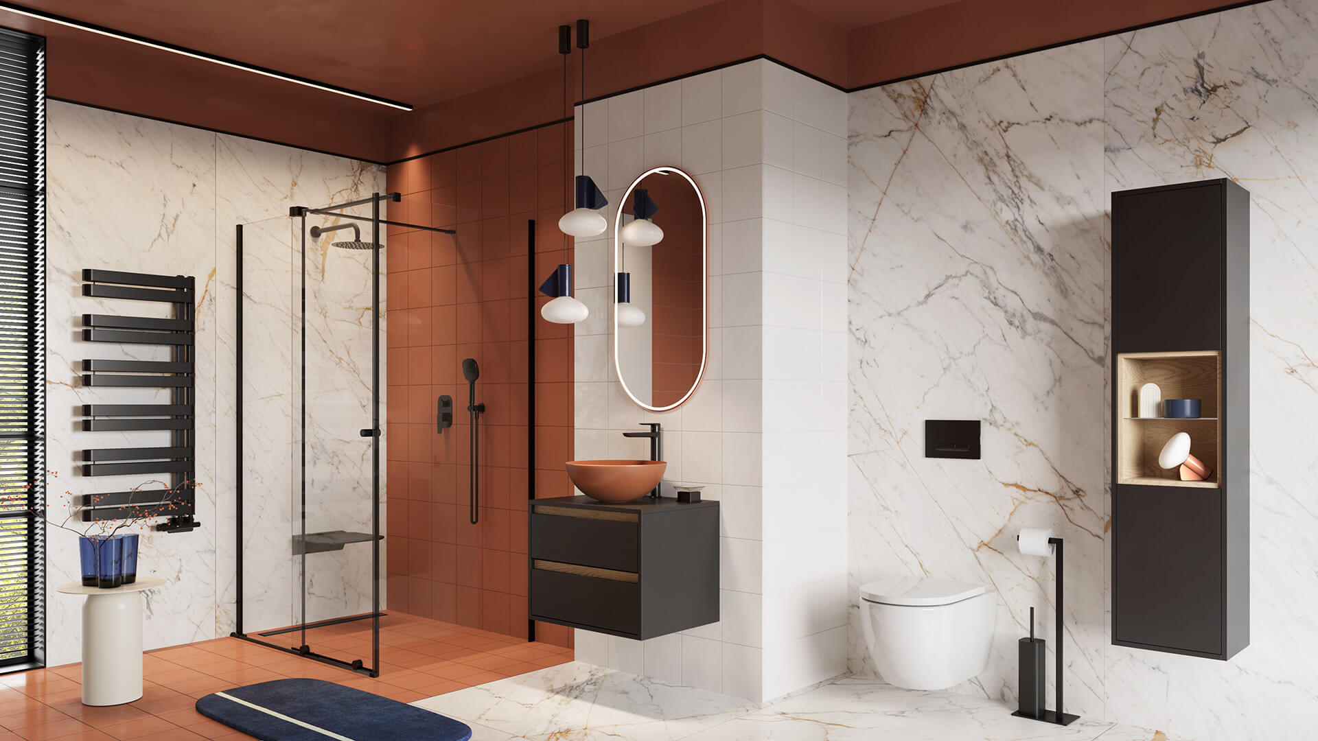 Stilio odpływ liniowy 60 cm z kołnierzem ruszt dekoracyjny, czarny mat