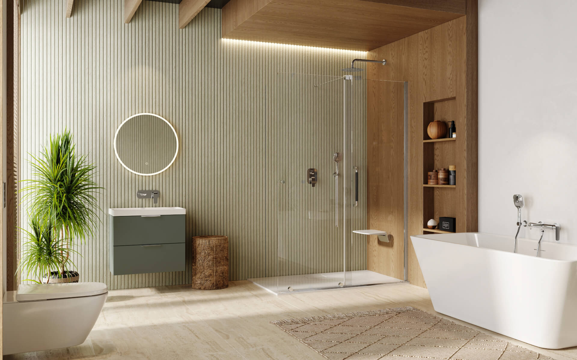 Ortigo walk-in drzwi prysznicowe przesuwne 120x200 cm, powłoka Clean Control, chrom