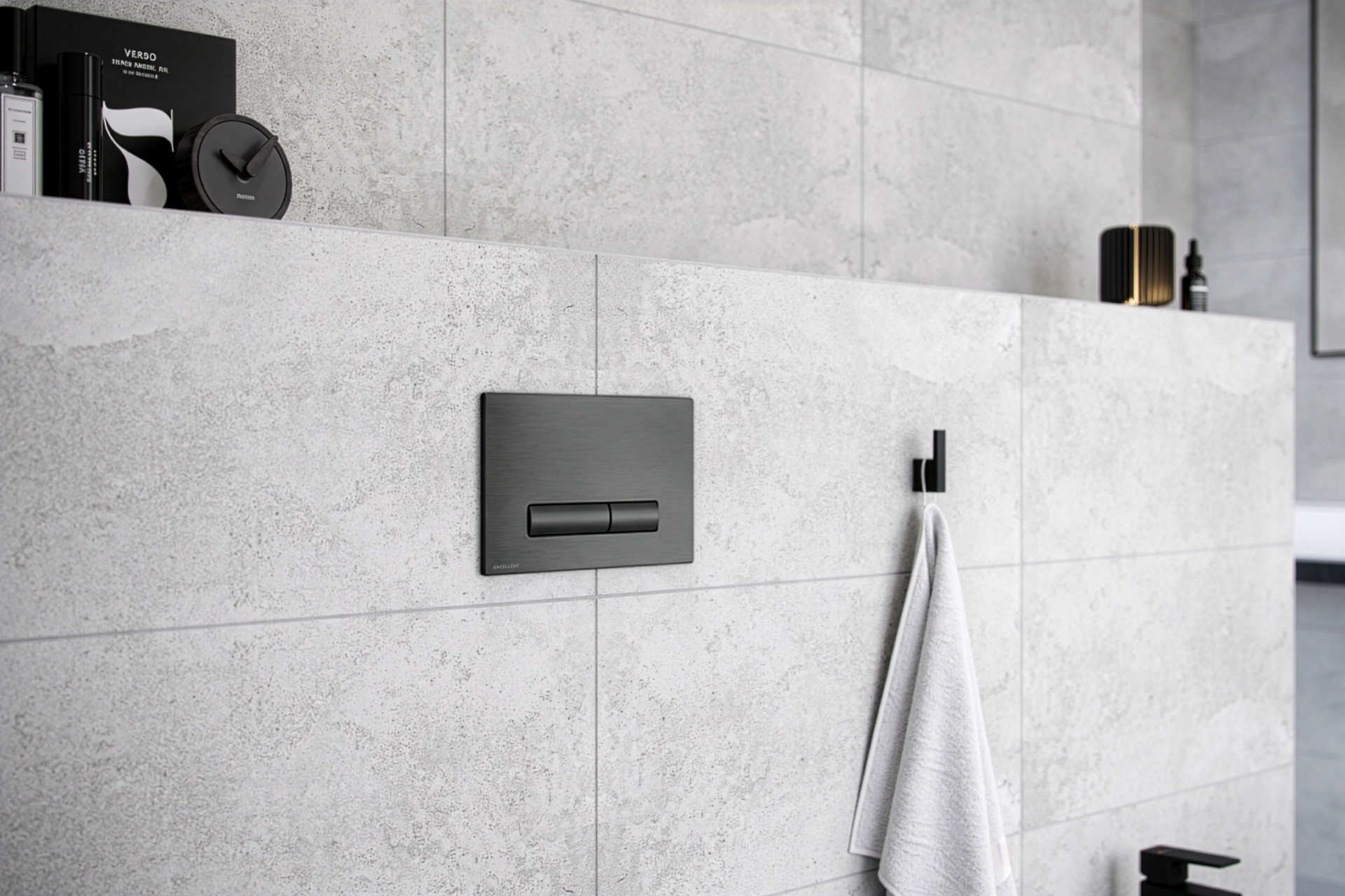 Aurro przycisk spłukujący do stelaża podtynkowego WC Shiro 2.0, grafit szczotkowany