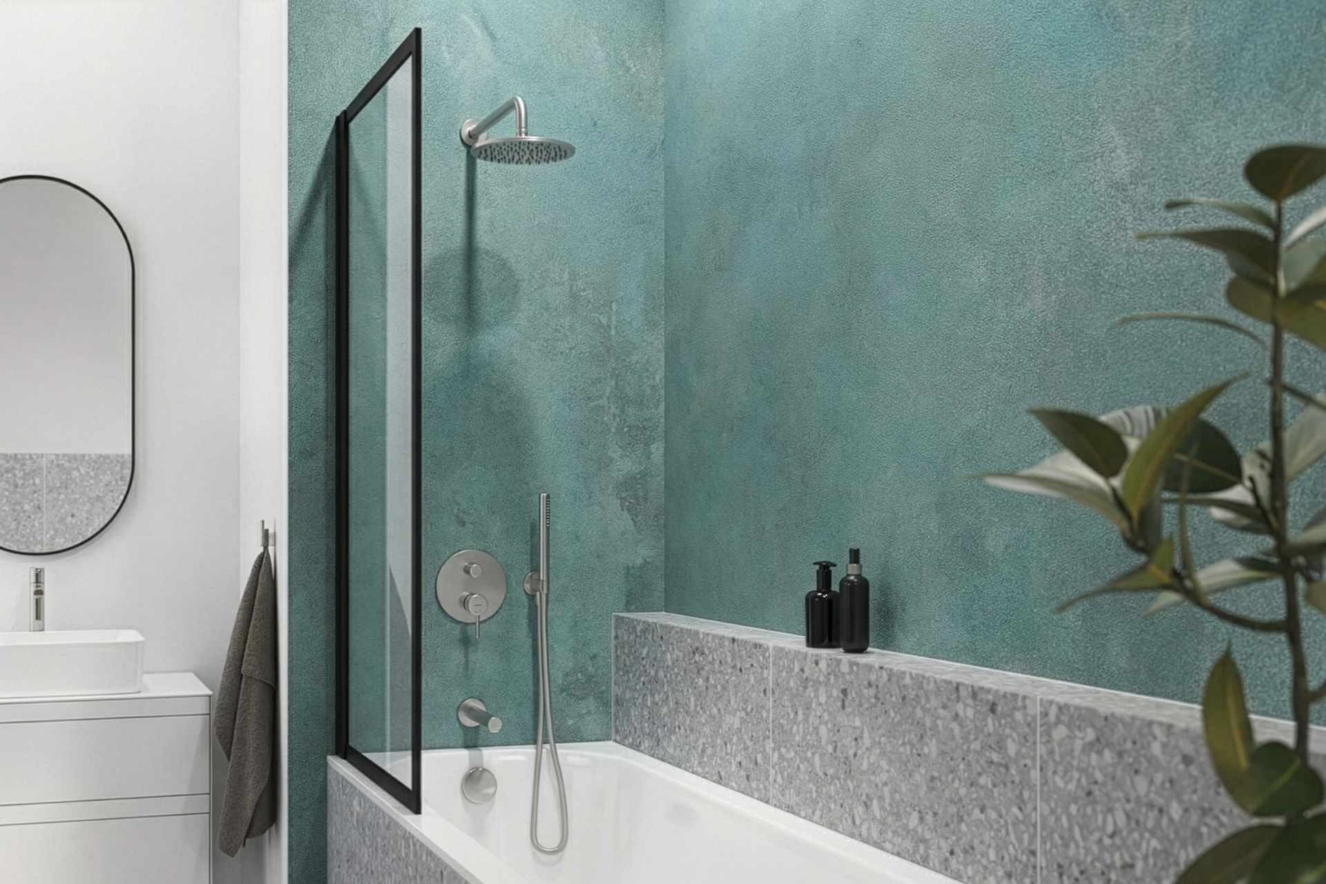 PI zestaw prysznicowo-wannowy podtynkowy podtynkowy z deszczownicą 25 cm, 3 funkcyjny, nikiel szczotkowany