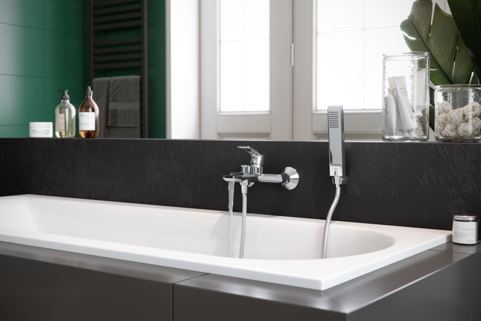 Aurum Slim wanna prostokątna 170x70 zestaw Glad