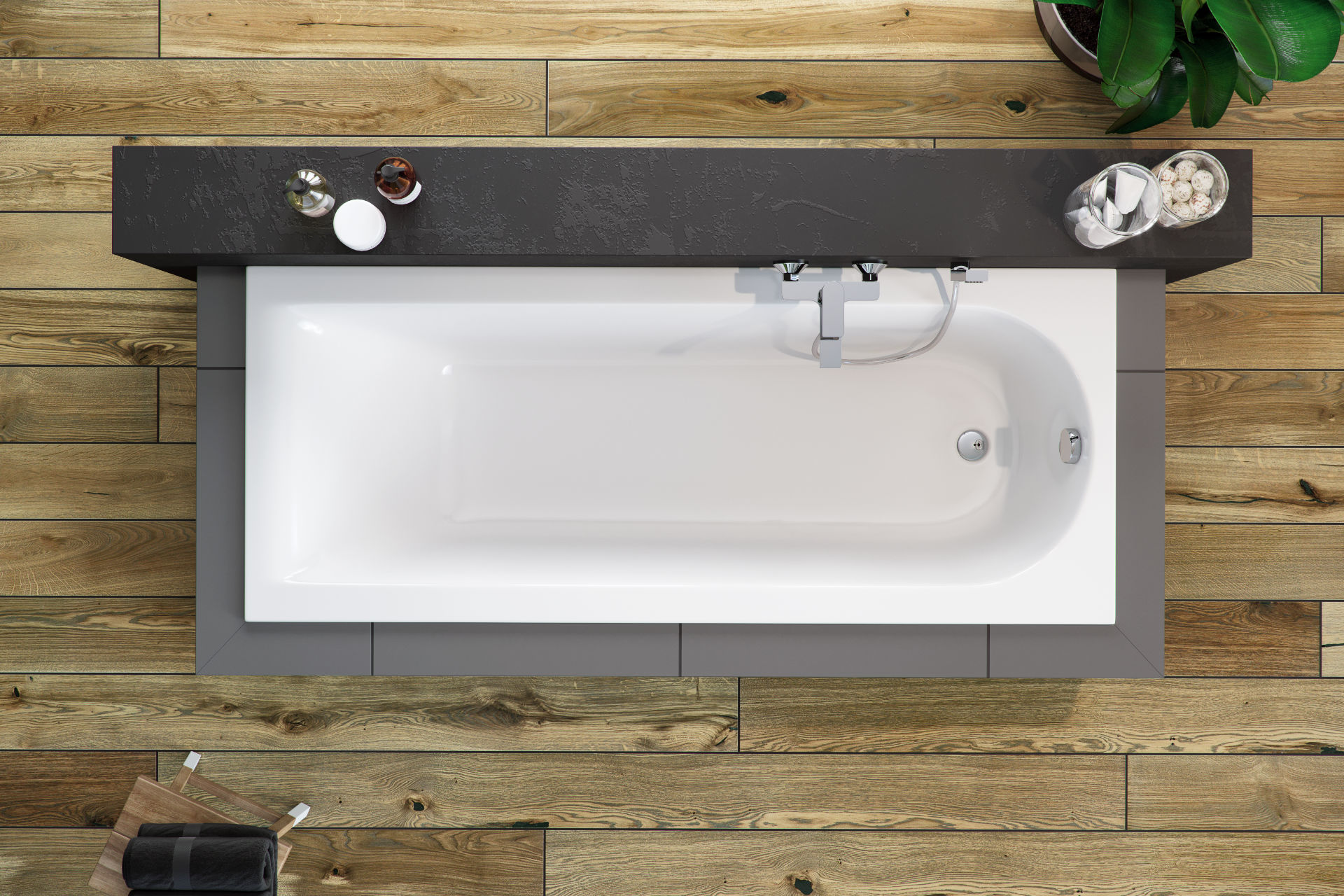 Aurum Slim wanna prostokątna 170x70 z wysokości