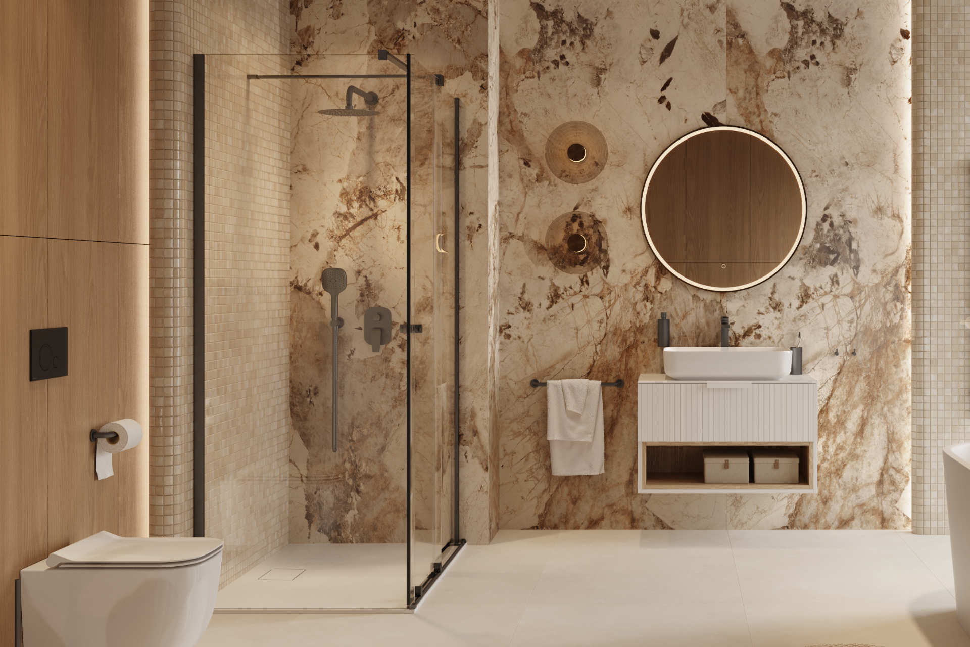 Clever 2.0 bateria prysznicowo-wannowa podtynkowa, 2 funkcyjna, grafit szczotkowany