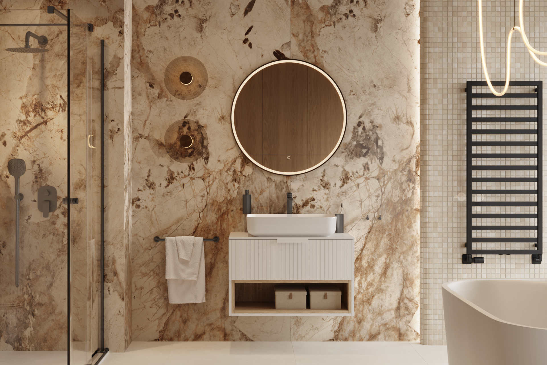 Clever 2.0 bateria umywalkowa stojąca wysoka, grafit szczotkowany