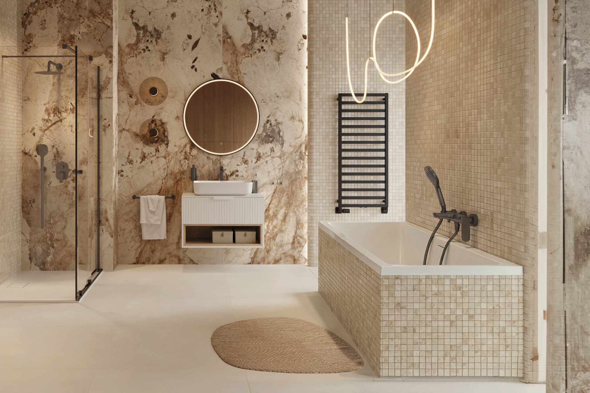 Clever 2.0 bath and shower mixer in brushed graphite