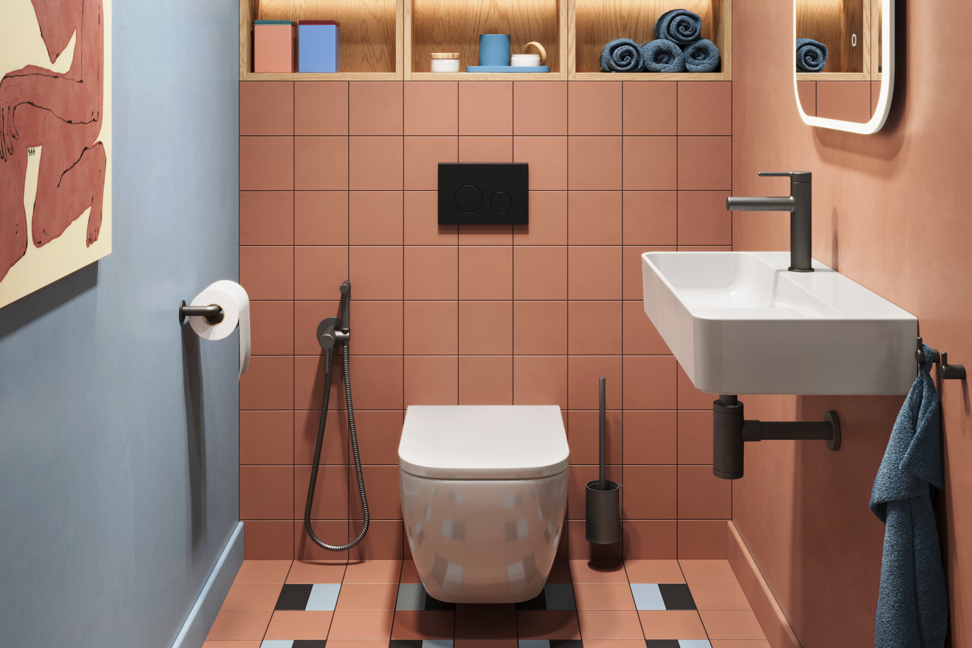 D54 syfon umywalkowy, stal nierdzewna, grafit szczotkowany wiz