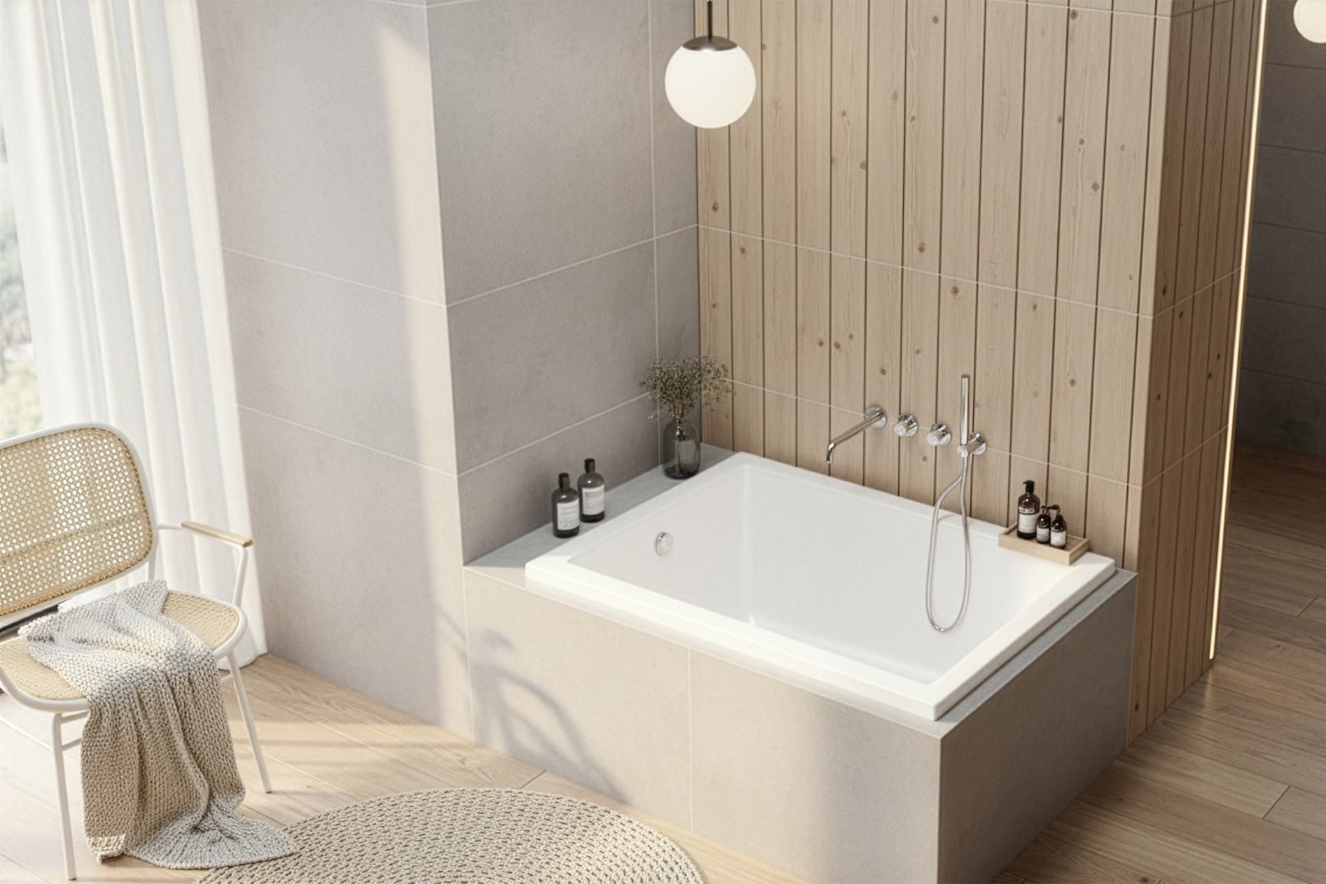 Marella Wanna prostokątna 100x70, biały połysk