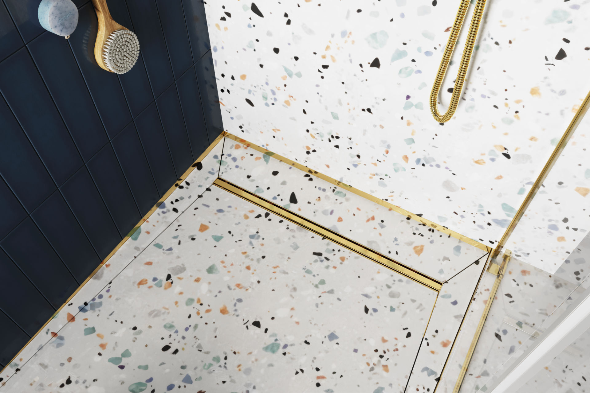 Stilio Slim odpływ liniowy 70 cm, baza z syfonem, mankiet uszczelniający, ruszt dekoracyjny, czarny soft