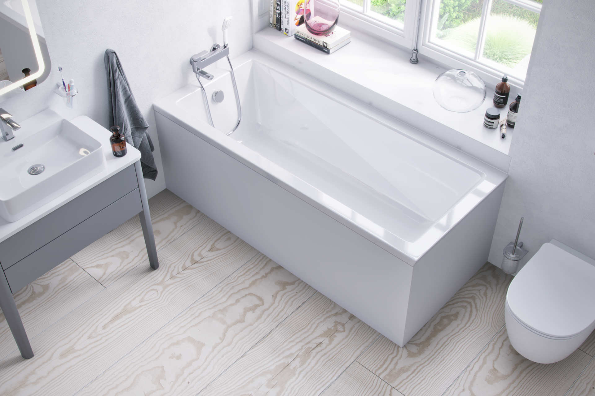 Wave wanna prostokątna 120X70 cm biały połysk