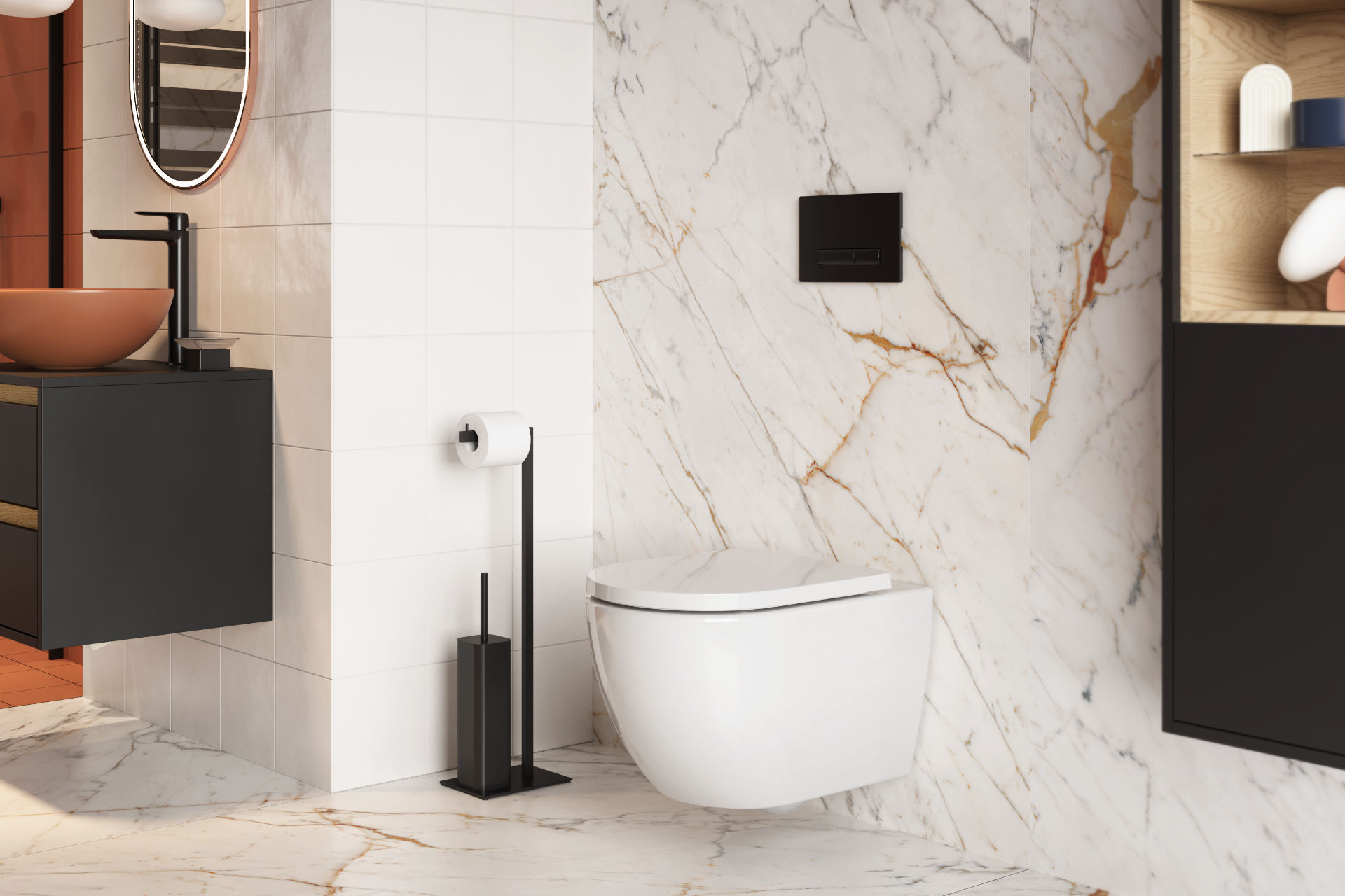 Stellar 53 D free-floating toilet seat, white gloss