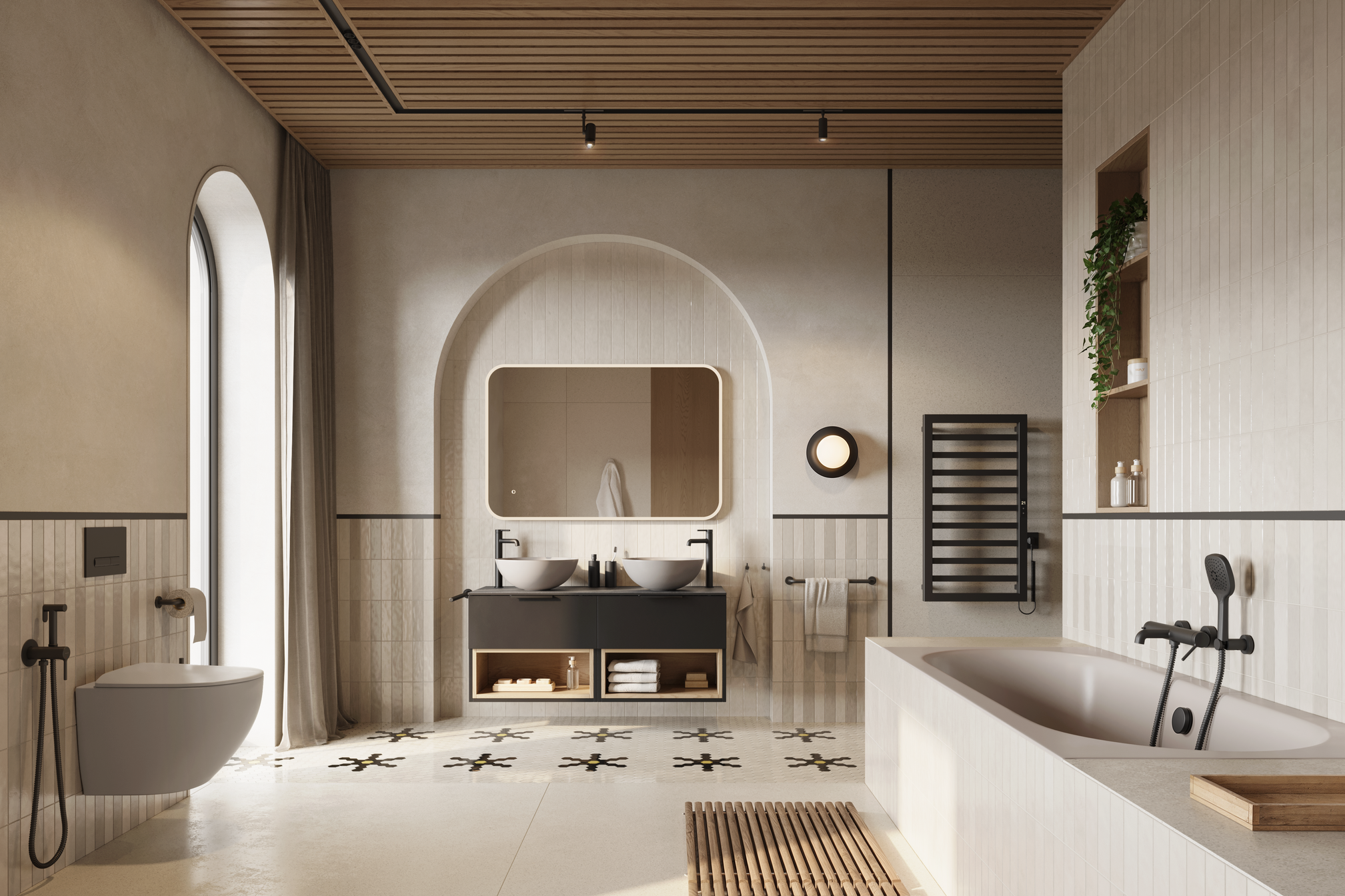 Delta PI bateria umywalkowa stojąca wysoka, grafit szczotkowany