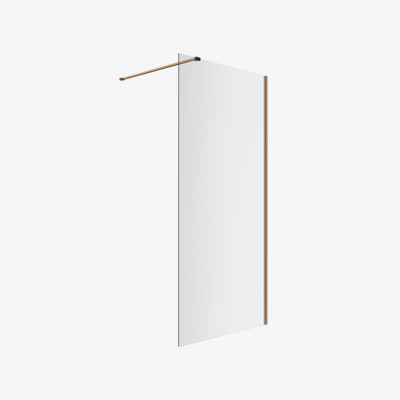 Vidoq walk-in ścianka prysznicowa prosta 110x200 cm powłoka Clean Control szkło 8mm miedziany szczotkowany