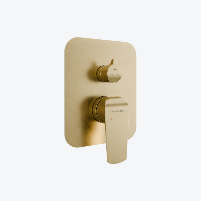 Clever 2.0 shower/tub mixer for concealed installation, 3 functions, brushed gold