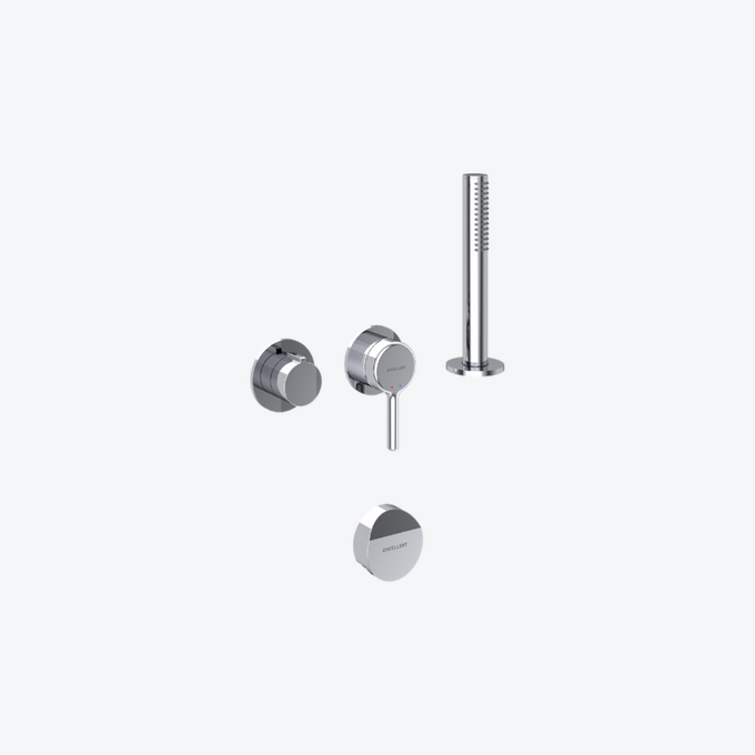 Pi Concealed shower/tub set, 2 functions, Dry box, Hover siphon, chrome.