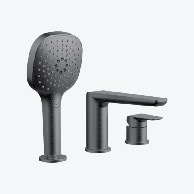 Clever 2.0 bateria wannowa 3 otworowa, grafit szczotkowany