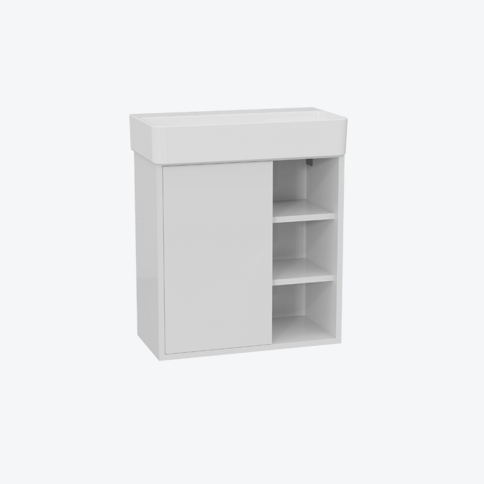 Ness szafka wisząca 60 cm podumywalkowa lakierowana umywalka Ness biały połysk/biały połysk