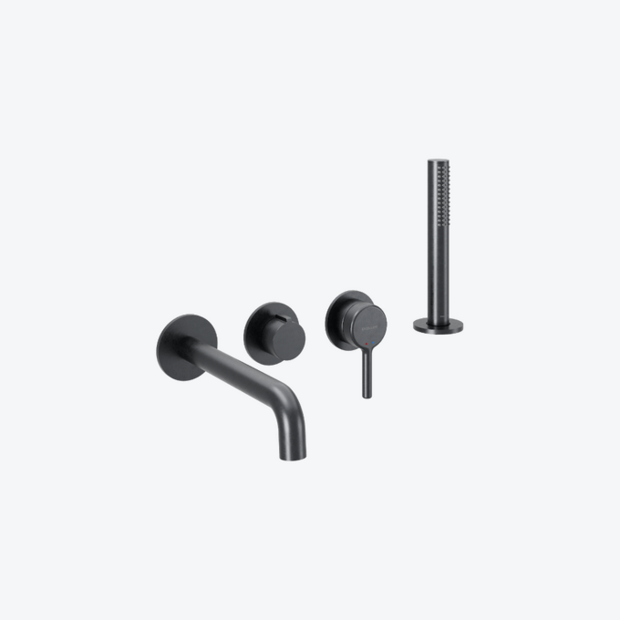 Delta Pi Concealed shower/tub set, 2 functions, Dry box, brushed graphite