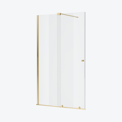 Ortigo walk-in drzwi prysznicowe przesuwne 120x200 cm, powłoka Clean Control, złoty szczotkowany