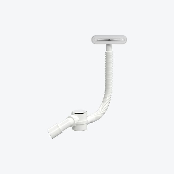 LINE system odpływowo-przelewowy biały połysk, BEZ ROZETY