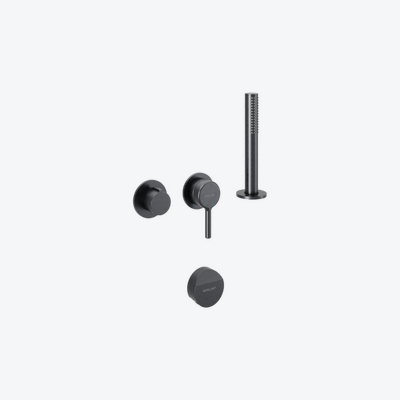 Pi Zestaw prysznicowo-wannowy podtynkowy, 2 funkcyjny, Dry Box, syfon Hover, grafit szczotkowany