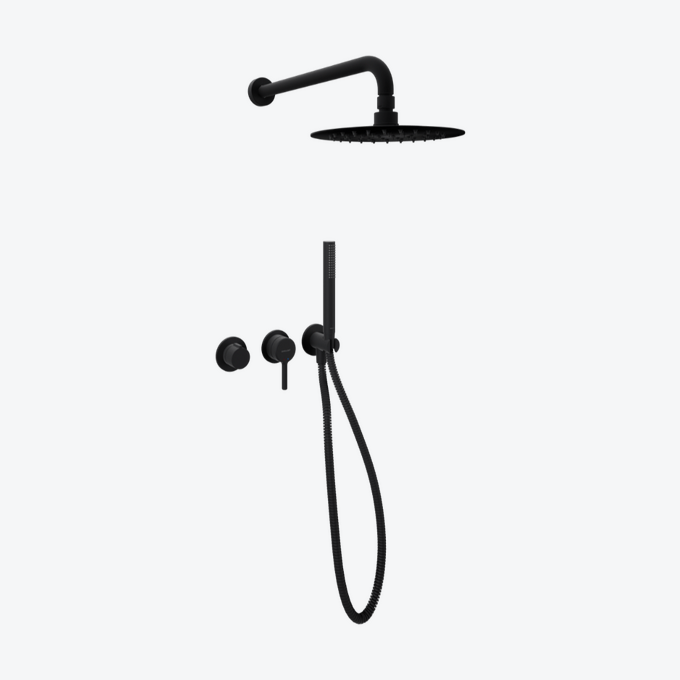 PI Zestaw wannowo-prysznicowy podtynkowy czarny mat