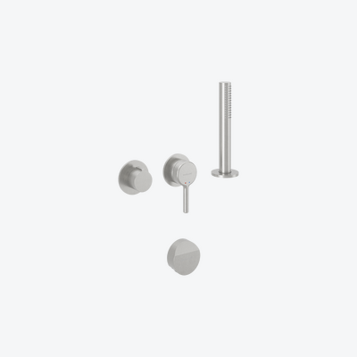 Pi Zestaw prysznicowo-wannowy podtynkowy, 2 funkcyjny, Dry Box, syfon Hover, nikiel szczotkowany