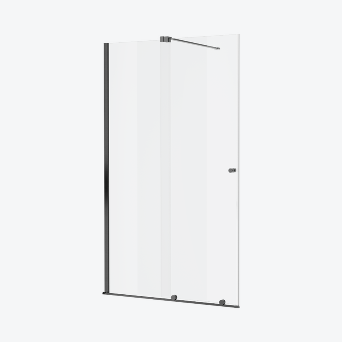 Ortigo walk-in drzwi prysznicowe przesuwne 140x200 cm powłoka Clean Control grafit szczotkowany