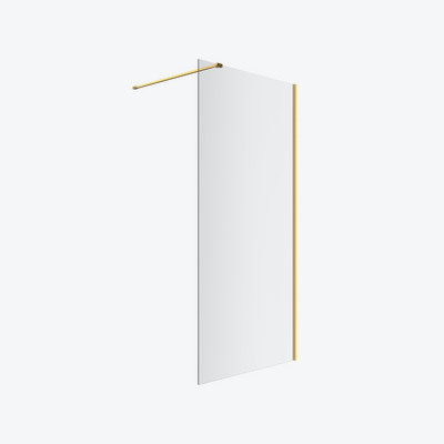 Vidoq walk-in ścianka prysznicowa prosta 80x200 cm powłoka Clean Control szkło 8mm złoty szczotkowany