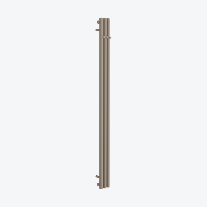 Verdi vertical bathroom radiator 180x13 cm 3 profiles with hooks cappuccino
