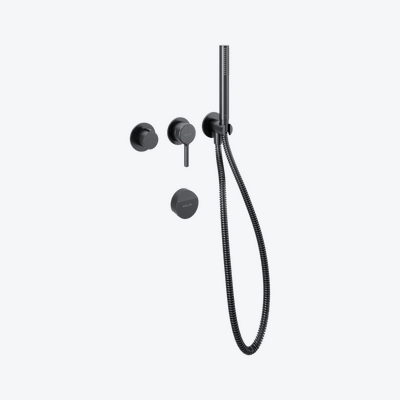 Pi Concealed shower/tub set, 2 functions, Hover siphon, brushed graphite