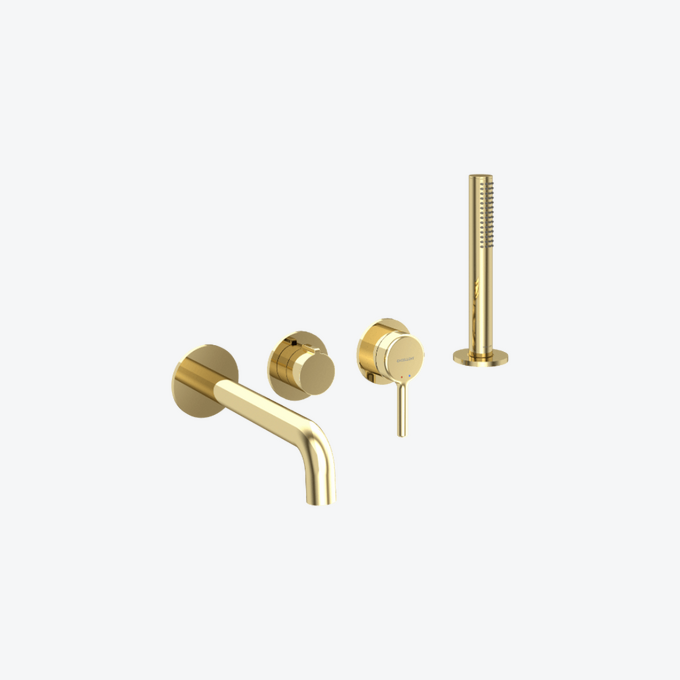 Delta Pi Concealed shower and bathtub set, 2 functions, Dry box, gloss gold