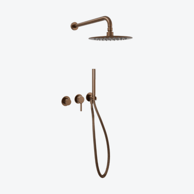 PI Zestaw wannowo-prysznicowy podtynkowy miedziany szczotkowany