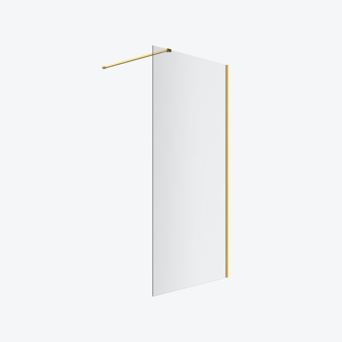 Vidoq walk-in ścianka prysznicowa prosta 110x200 cm powłoka Clean Control szkło 8mm złoty szczotkowany