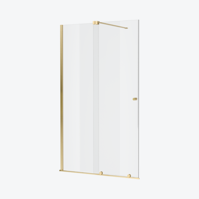 Ortigo walk-in drzwi prysznicowe przesuwne 120x200 cm, powłoka Clean Control, złoty szczotkowany