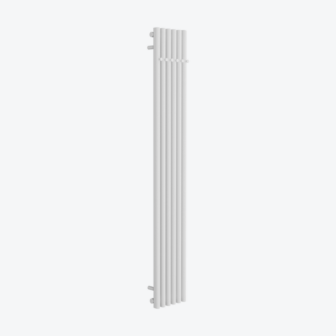 Verdi vertical bathroom radiator 180x28 cm 6 profiles with hooks, soft white