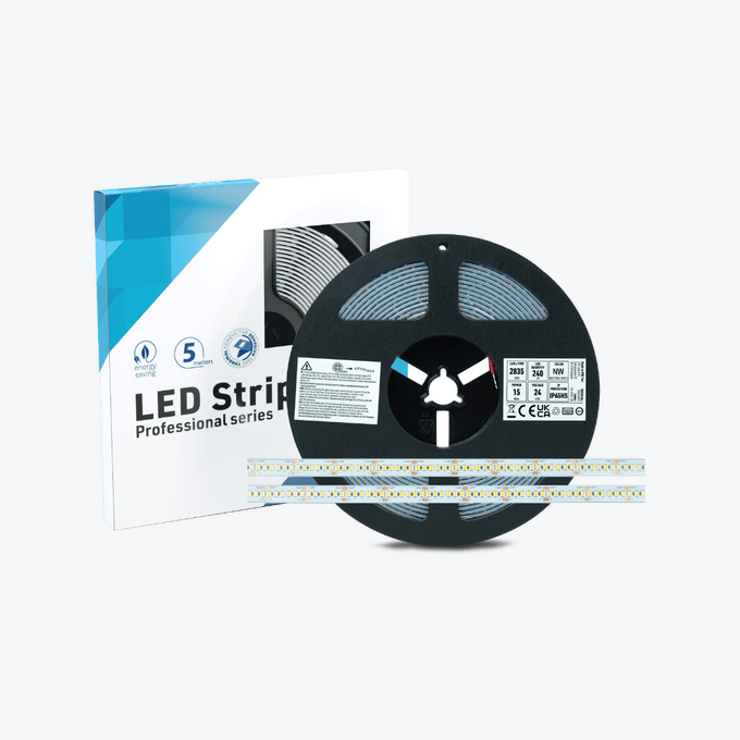 Taśma 1200 LED SMD IP65, 240 LED/m, 5m napięcie 24V, moc 15W/m, 4000 K, biała neutralna