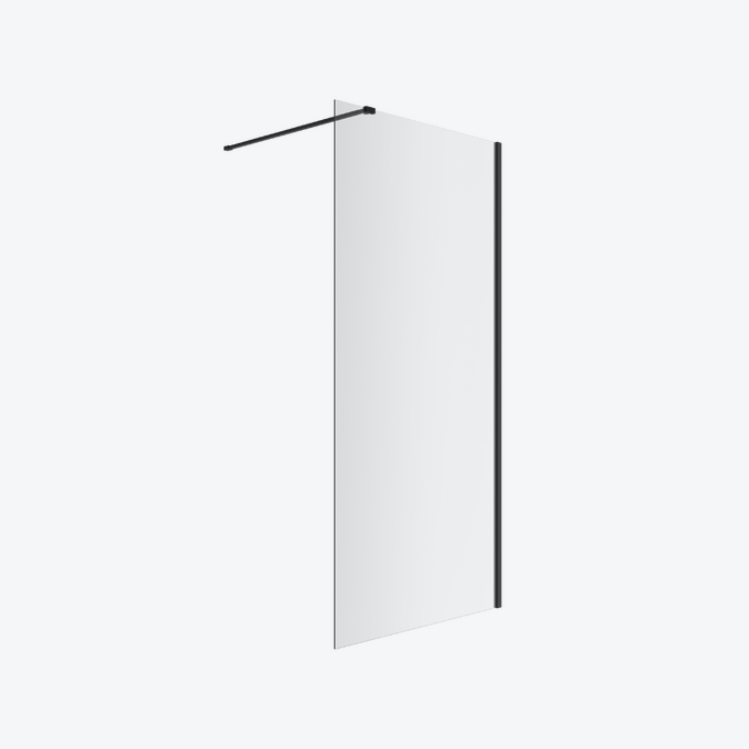 Vidoq walk-in ścianka prysznicowa prosta 100x200 cm powłoka Clean Control szkło 8mm czarny mat