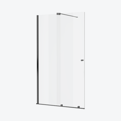 Ortigo walk-in drzwi prysznicowe przesuwne 140x200 cm powłoka Clean Control grafit szczotkowany