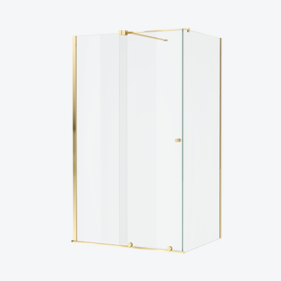 Ortigo kabina prostokątna narożna 120x80 cm, drzwi przesuwne, powłoka Clean Control, złoty połysk
