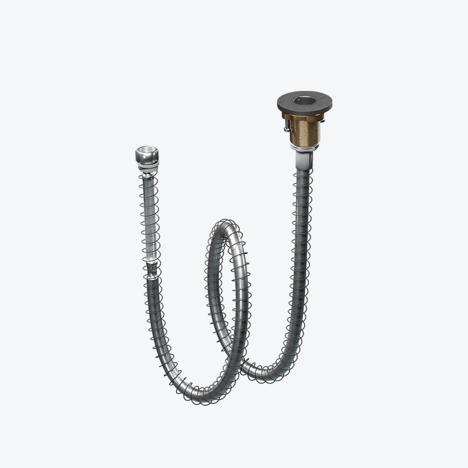 Dry box round bathtub set brushed graphite