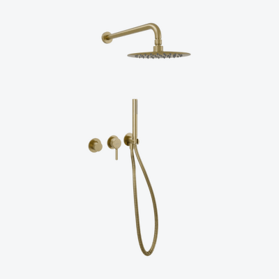 PI Zestaw wannowo-prysznicowy podtynkowy złoty szczotkowany