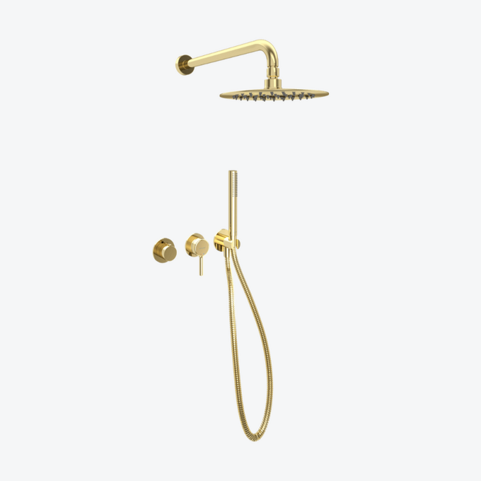 PI Zestaw wannowo-prysznicowy podtynkowy złoty połysk